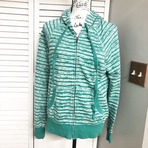 Pink Rose Green‎ Zipper Sweatshirt Size M